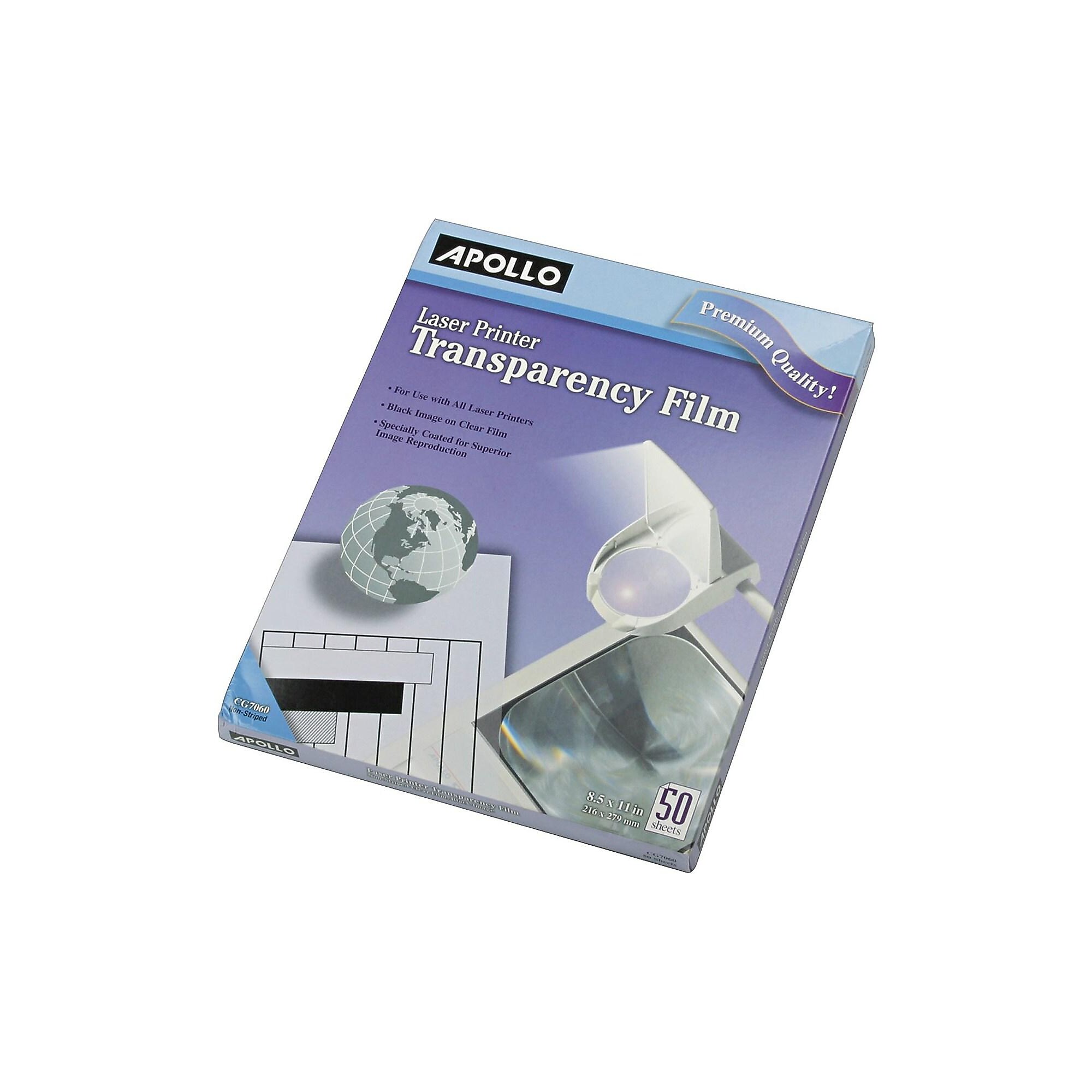 Apollo Laser Printer Transparency Film, 8.5″ x 11″, 50/Pack (CG7060) Sansujyuku sansujyuku.com