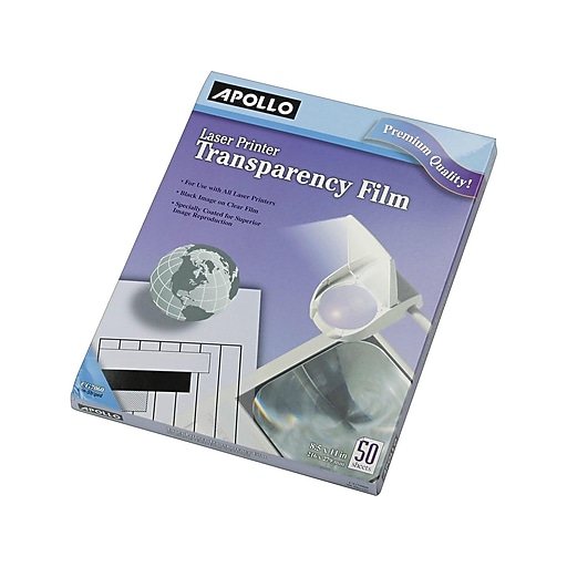 TRANSPARENCY FILM FOR LASER PRINTERS 50 SHEETS 8.5" X 11"  FACTORY SEALED BOX 