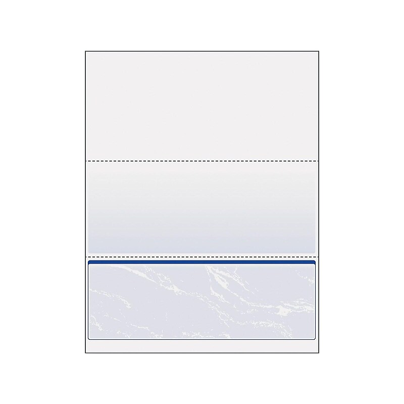 Paris DocuGard Standard 8.5" x 11" Security Check On Bottom, 24 lbs., Blue, 500 Sheets/Ream (PRB04517) image 1