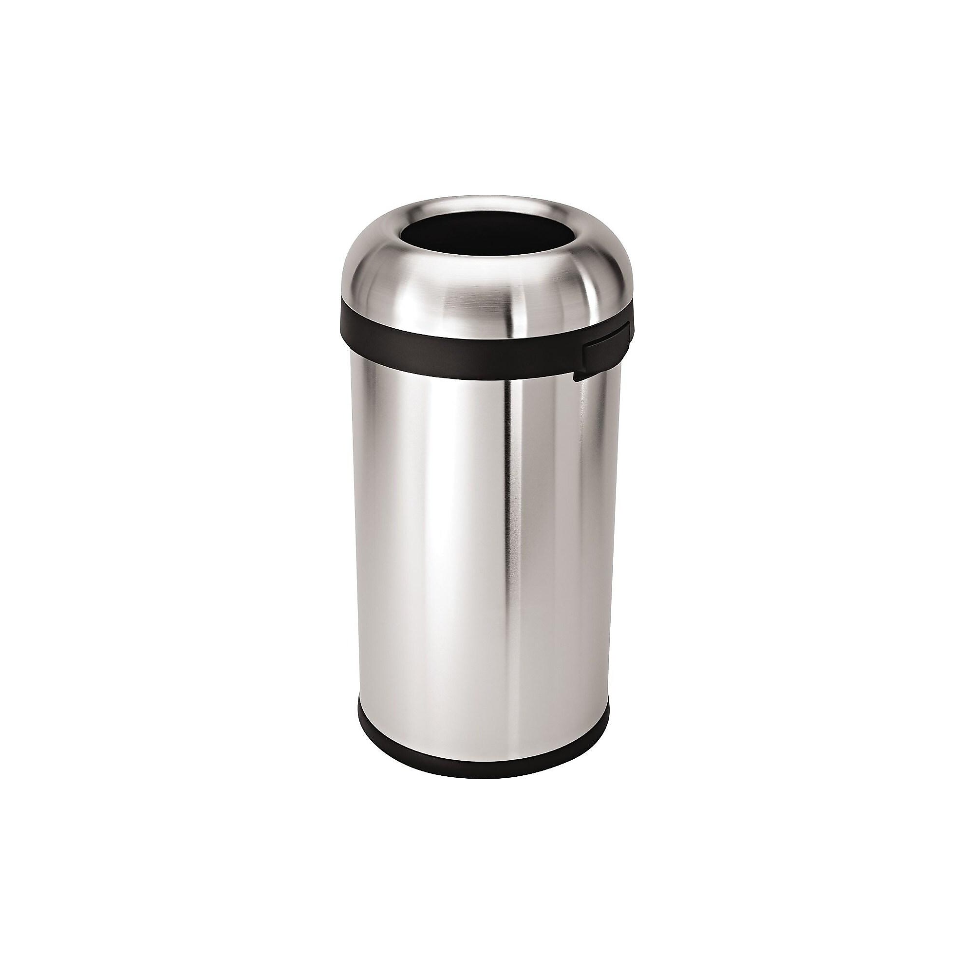simplehuman Indoor Trash Can with Lid, Brushed Stainless Steel, 16 Gallon (CW1407) Sansujyuku sansujyuku.com