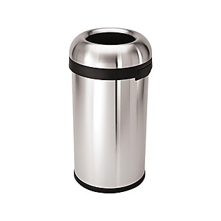 simplehuman Indoor Trash Can with Lid, Brushed Stainless Steel, 13