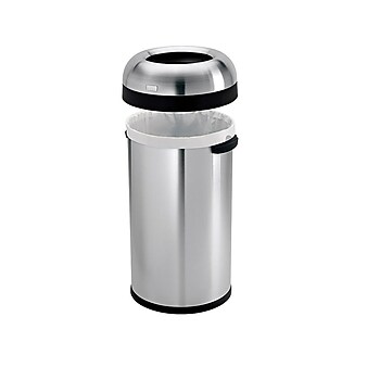 simplehuman Indoor Trash Can with Lid, Brushed Stainless Steel, 16 Gallon (CW1407)