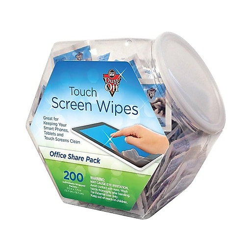 Falcon Dust-Off Touch Screen Wipes, Office Share Pack, 200/Pack (DMHJ)