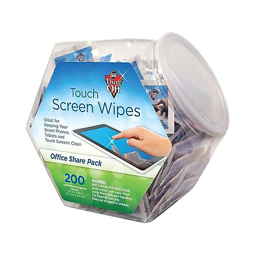 Falcon DustOff Touch Screen Wipes, Office Share Pack, 200/Pack (DMHJ