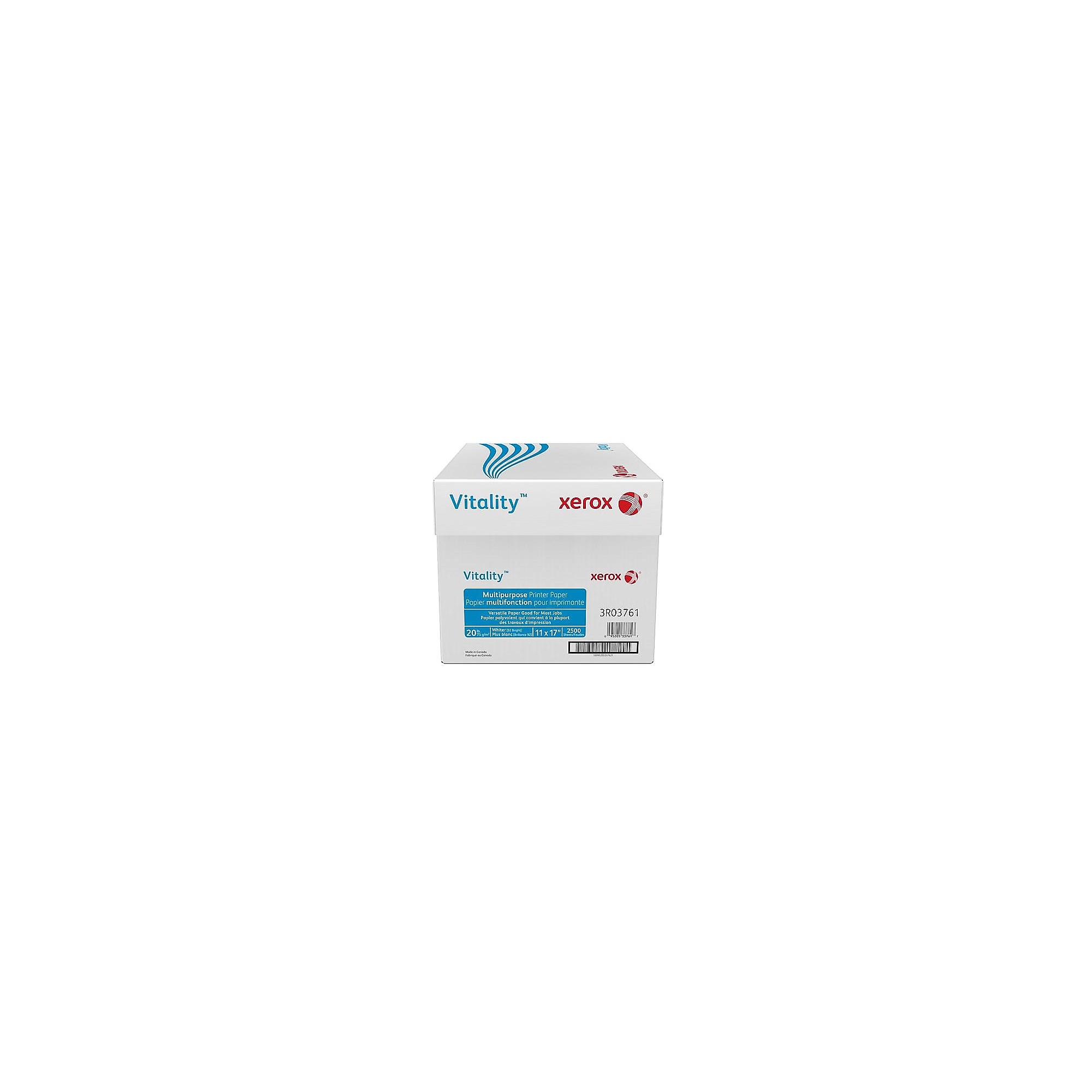 Xerox Vitality 11″ x 17″ Multipurpose Paper, 20 lbs., 92 Brightness, 500 Sheets/Reams, 5 Reams/Carton (3R3761) Simolary simolary.com