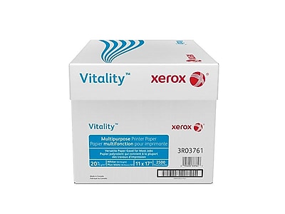 Xerox Vitality 11″ x 17″ Multipurpose Paper, 20 lbs., 92 Brightness, 500 Sheets/Reams, 5 Reams/Carton (3R3761) Simolary simolary.com