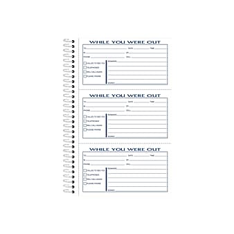 Adams Phone Message Pad, 5.5" x 8.5", Ruled, White, 100 Sheets/Pad (SC8603D)