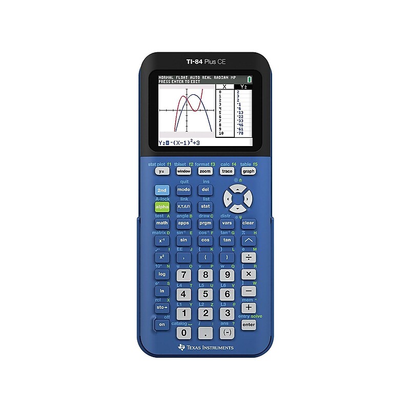 Texas Instruments TI-84 Plus CE 10-Digit Graphing Calculator, Bionic Blue (TI-84+CE BLU) image 1