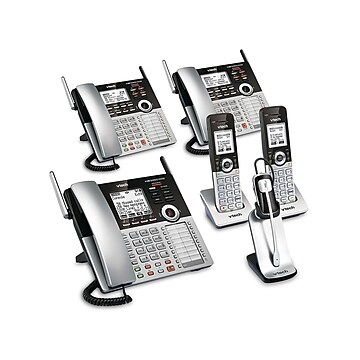 VTech Small Business System 80-0978-00 4-Line Cordless Phone, Silver/Black