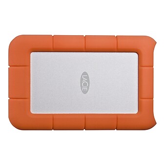 LaCie Rugged 2TB External Hard Drive Portable HDD USB-C USB 3.0 Drop Shock Resistant for Mac and PC, Orange (STFR2000800)