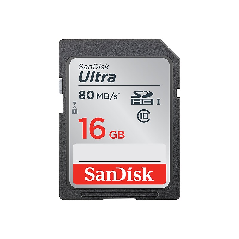 SanDisk Ultra 16GB SDHC Memory Card, Class 10, UHS-I (SDSDUNC-016G-AN6IN) image 1