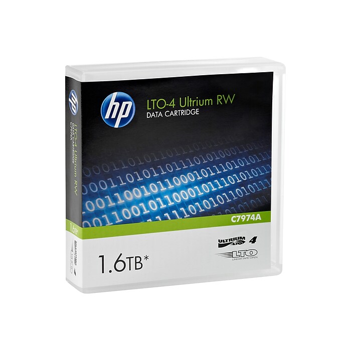 HP C7974A LTO-4 Ultrium Data Tape Cartridge - 1.6TB Compressed, 800GB Native, With AES-256 Encryption
