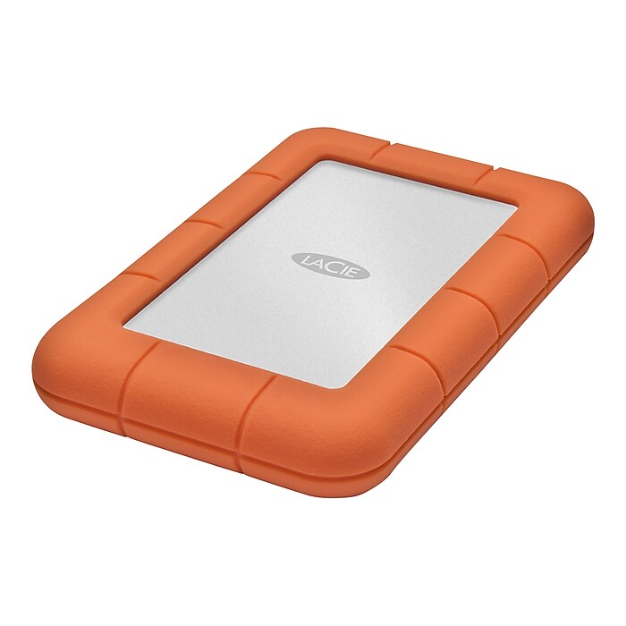 LaCie Rugged Mini 2TB USB 3.0 External Hard Drive, Orange/Silver