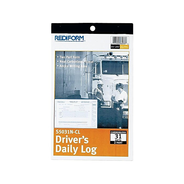Rediform 2-Part Carbonless Driver's Daily Logs, 9.13