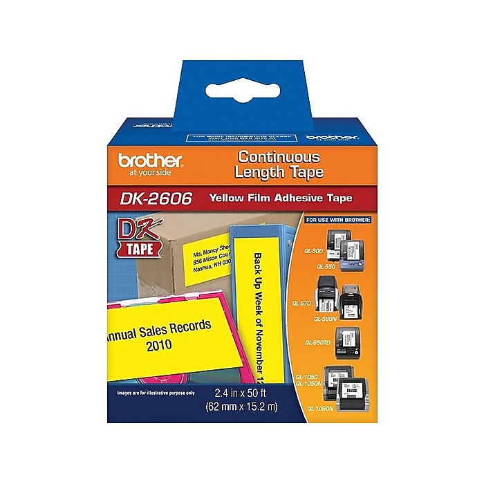 Brother DK-2606 Wide Width Continuous Film Labels, 2-4/10