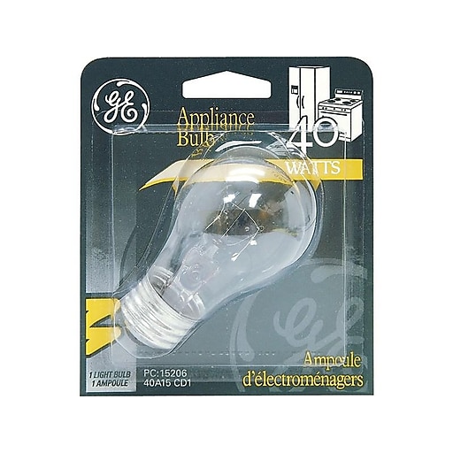 GE Light Bulb, Appliance, Clear, 40 Watts