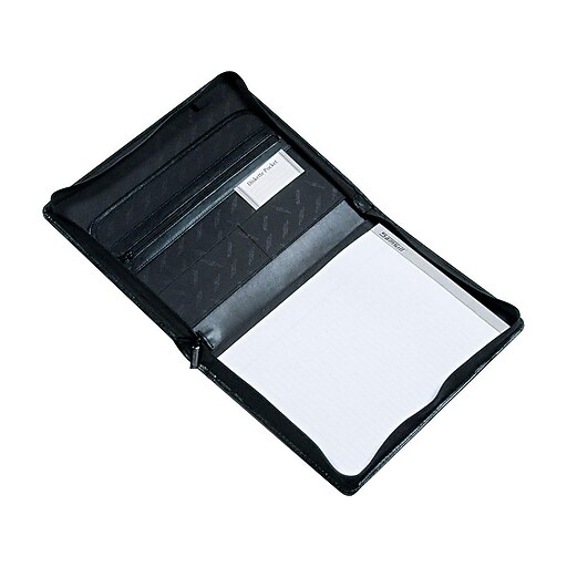 Samsill® Regal™ Leather Zippered Padfolio, Black at Staples