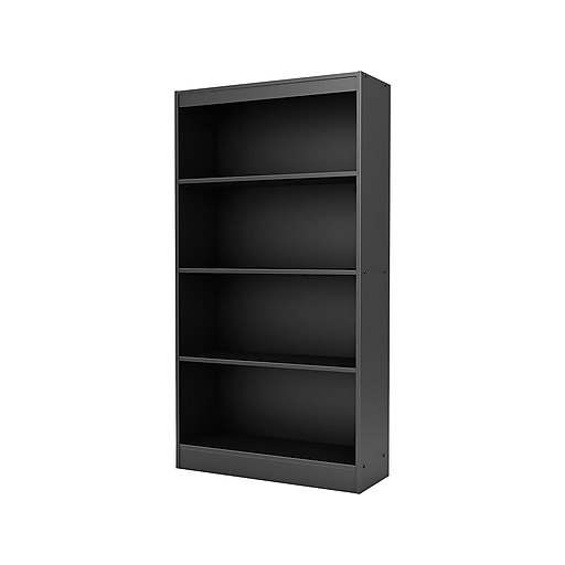 South S Axess 4 Shelf 59 H Bookcase, Black Wood 4 Shelf Bookcase