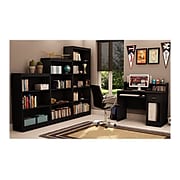 South Shore Axess 4-Shelf 59"H Bookcase, Pure Black Laminate(7270767)