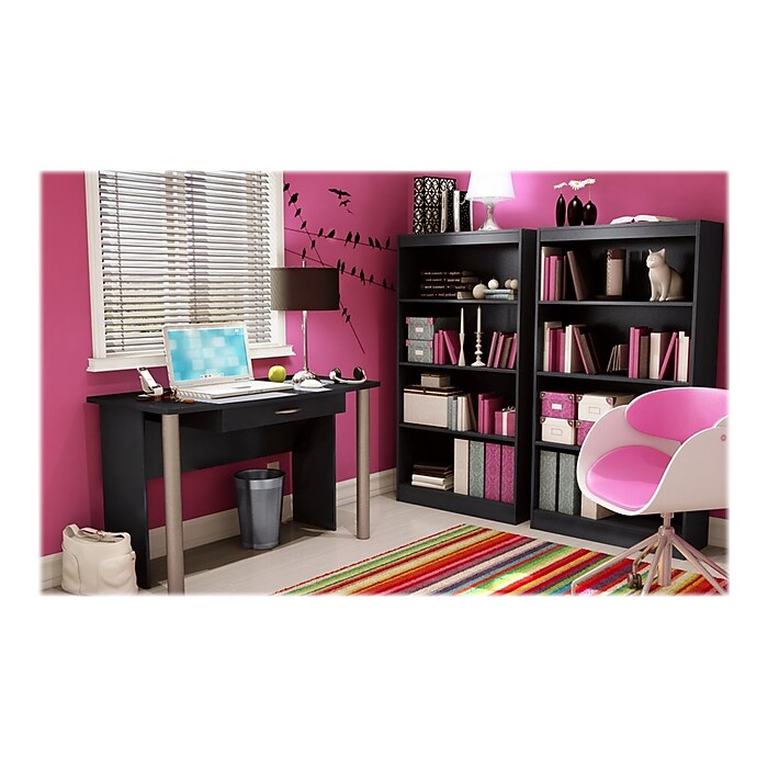 South Shore Axess 4-Shelf Bookcase, Pure Black (7270767) | Staples