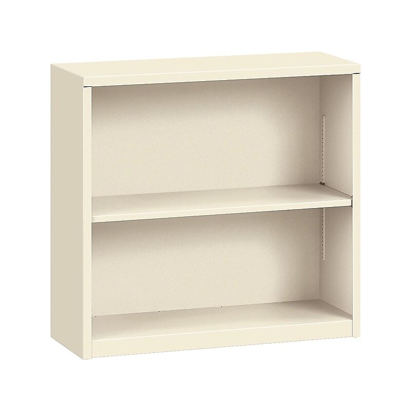 HON Brigade HS30ABC 2-Shelf Steel Bookcase, 29"H x 34.5"W x 12.64"D, Putty (S30ABCL) image 1