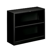 HON Brigade 2-Shelf 29"H Bookcase, Black Steel (HONS30ABCP)