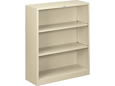 HON Brigade 3-Shelf 41"H Bookcase, Putty Steel(HS42ABCL)