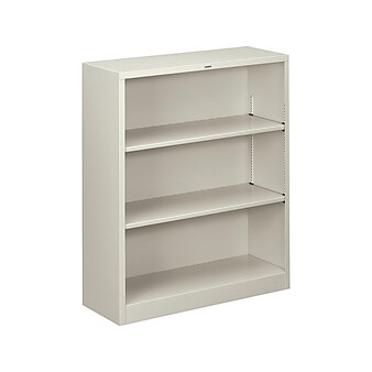 HON Brigade 3-Shelf 41"H Bookcase, Light Gray Steel(HS42ABCQ)