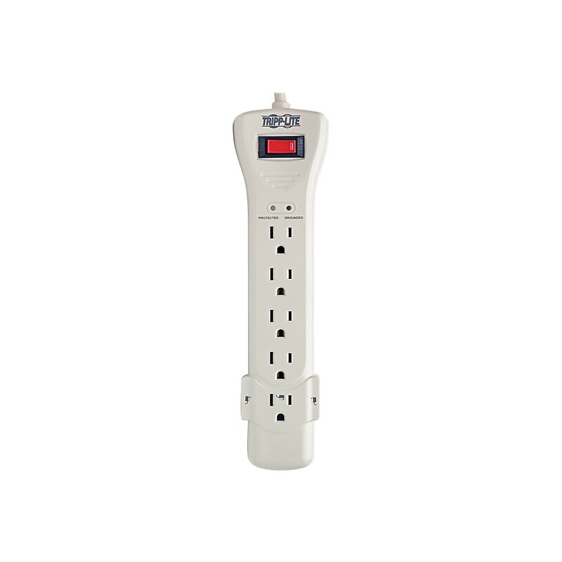Tripp Lite Protect It! 7-Outlet Surge Protector, 7' Cord, Light Gray (TRPSUPER7) image 1