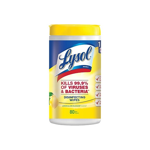 Shop Staples for Lysol® Disinfecting Wipe, 80 Wipes/Canister, 6