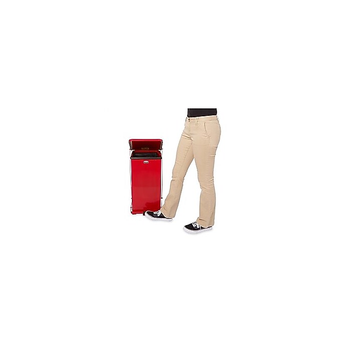 Rubbermaid Defenders Indoor Step Trash Can, Red Metal, 4 Gal