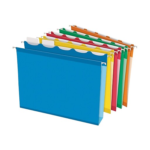 Pendaflex ReadyTab Extra Capacity Reinforced Hanging File Folders, 5Tab, Letter Size, Assorted