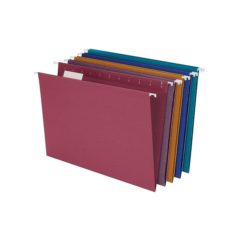 Pendaflex 100% Recycled Hanging File Folders, 1/5-Cut Tab, Letter Size, Assorted Colors, 20/Box (PFX 35117) image 1