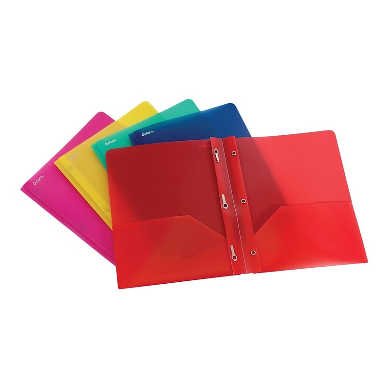 Oxford 2-Pocket Fastener Folders, Assorted Colors, 25/Box (OXF 99811) image 1