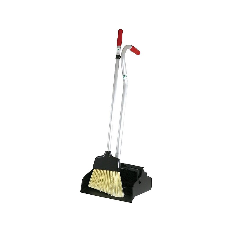 Unger Ergo Upright Broom with Dustpan, Silver/Black/Red (EDPBR) image 1