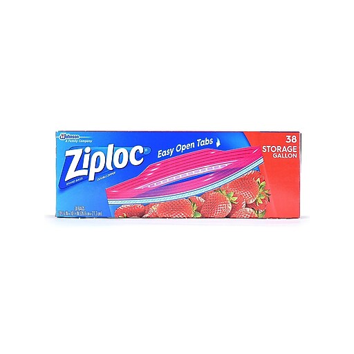 Ziploc® Storage Bags, 1 Gallon, Clear, 1.75 Mil, 38/Box Staples