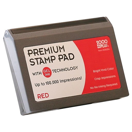 2000 Plus No.1 Stamp Pad, Red Ink (030254) Staples