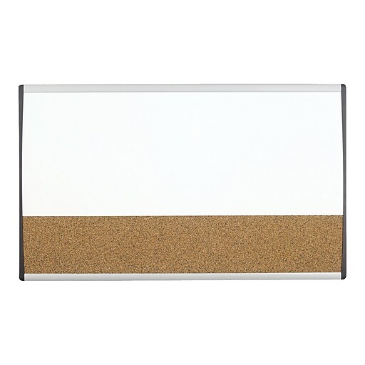 Quartet Arc Cubicle Cork & Dry Erase Whiteboard, Aluminum Frame, 2.5' x