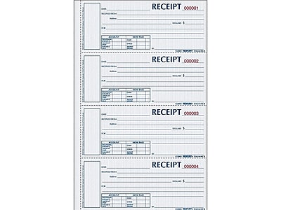 3 Part Cash Receipt Book - rediform money 3 part carbonless receipt book 2 75 l x 6 88 w