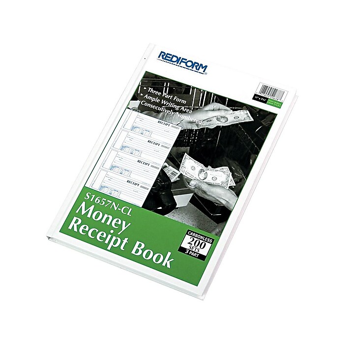Rediform Money 3-Part Carbonless Receipt Book, 2.75