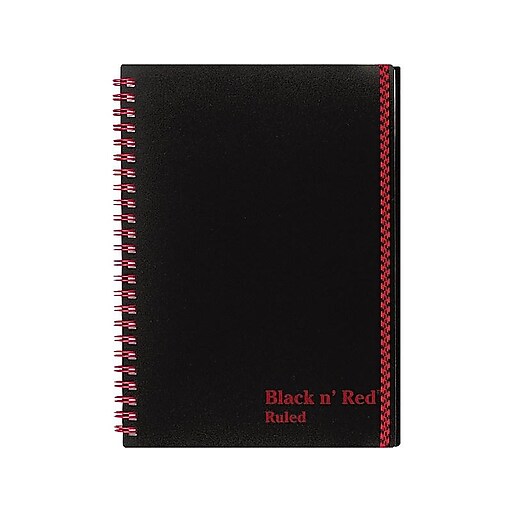 Black N' Red Professional Notebooks, 5.875" x 8.25", Wide Ruled, 70 Sheets, Black (JDKC67009