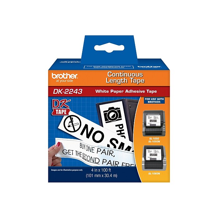Brother DK-2243 Extra Wide Width Continuous Paper Labels, 4
