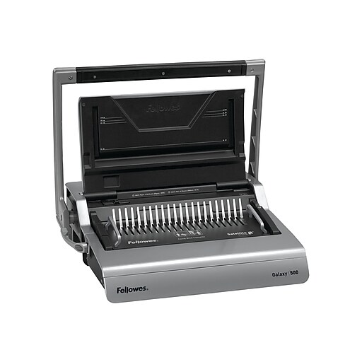 Fellowes Galaxy Comb Binding Machine, 500 Sheet Capacity, Metallic