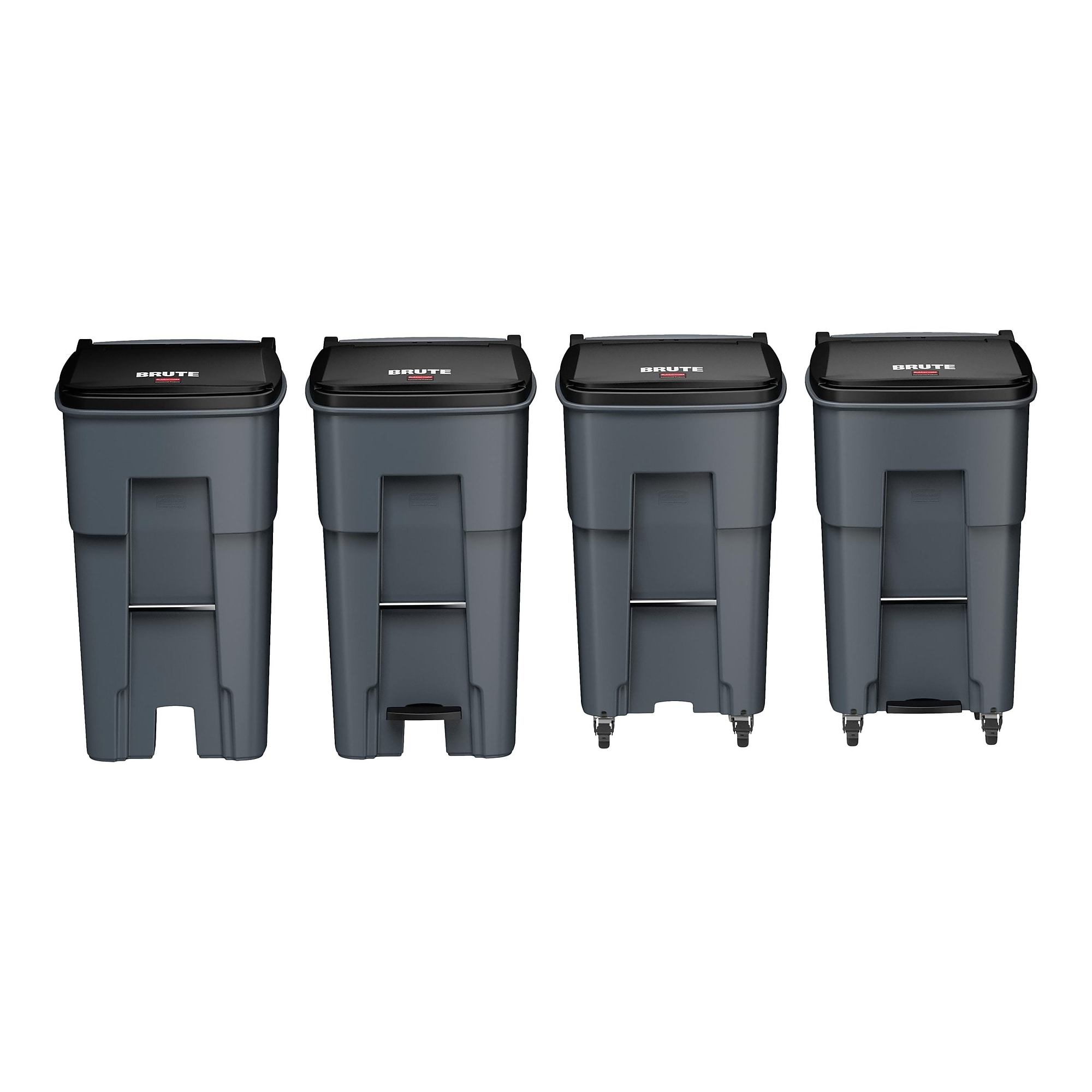 Rubbermaid BRUTE Rollout Plastic Outdoor Trash Can, 65 Gallon, Gray (FG9W2100GRAY) Sansujyuku sansujyuku.com