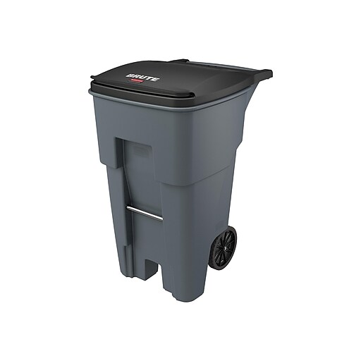 Rubbermaid Brute Rollout Container, 65 Gallon, Gray