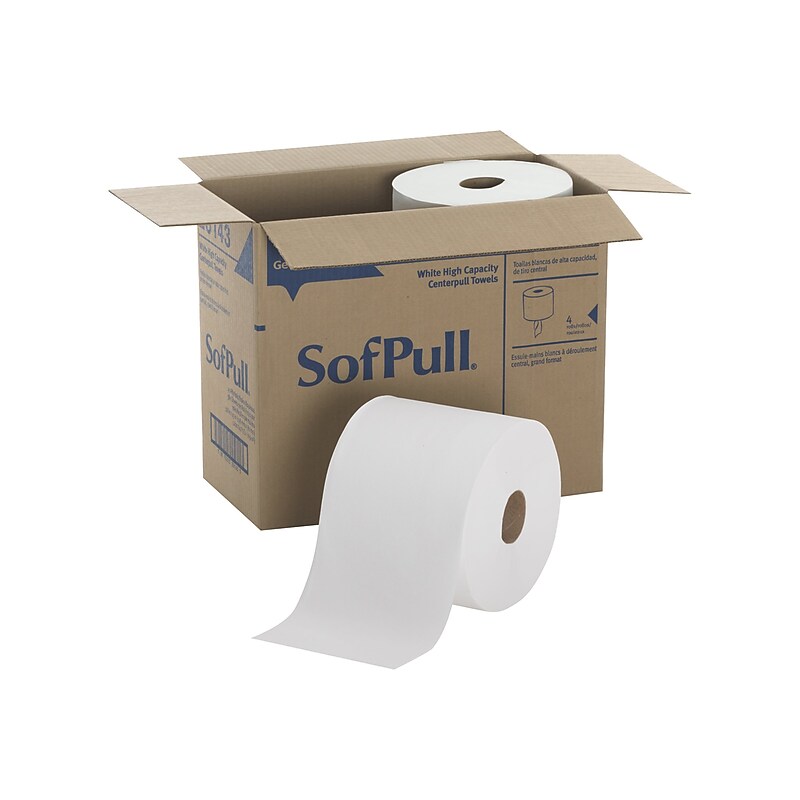 SofPull Premium Centerpull Paper Towels, 1-ply, 560 Sheets/Roll, 4 Rolls/Pack (28143) image 1