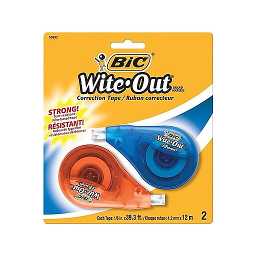 Bic Wite Out Ez Correct Correction Tape White 2pack 50592 At Staples