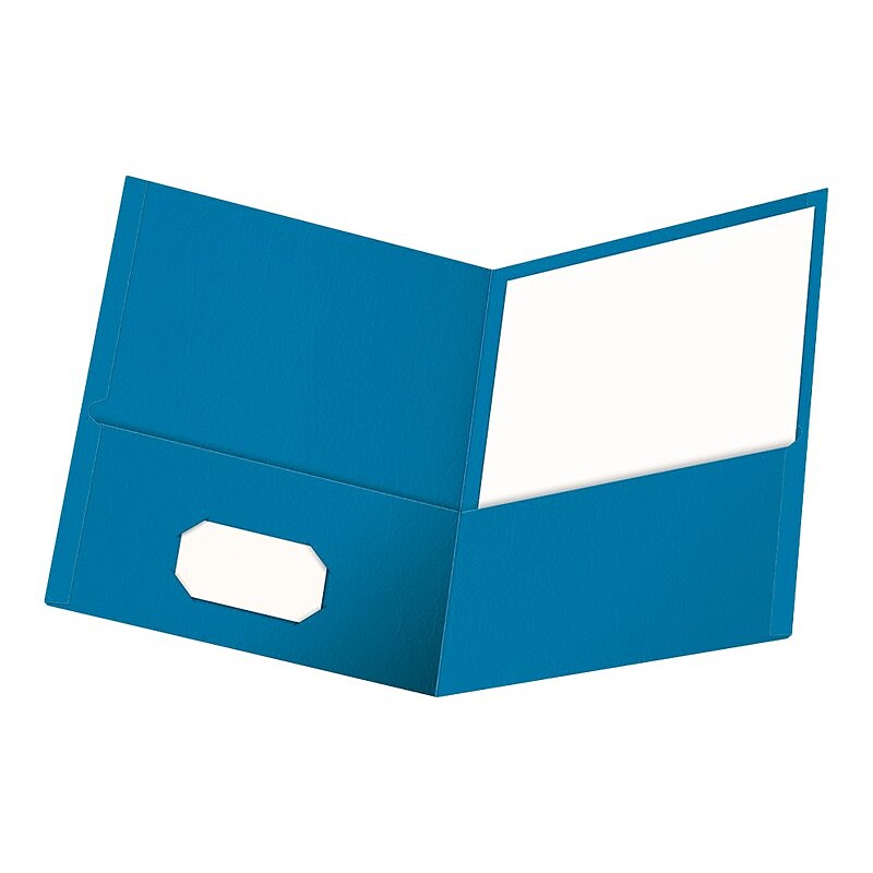 Oxford 2-Pocket Presentation Folders, Light Blue, 25/Box (OXF 57501) image 1