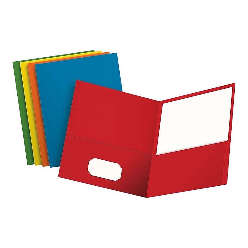 Oxford 10 2-Pocket Paper Presentation Folder, Assorted, 25/Box (57513EE) image 1