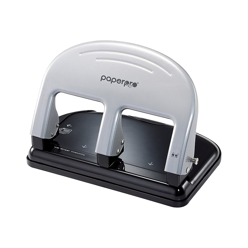 Bostitch EZ Squeeze 3-Hole Punch, 40 Sheet Capacity, Silver (2240) image 1